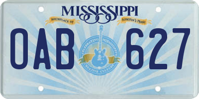 MS license plate OAB627