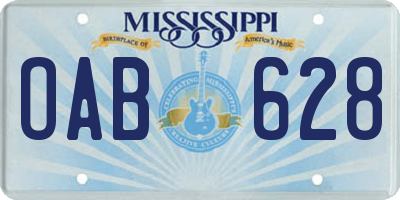 MS license plate OAB628