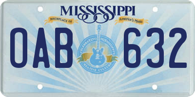 MS license plate OAB632