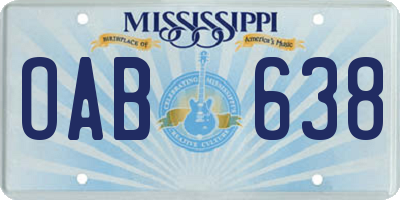 MS license plate OAB638
