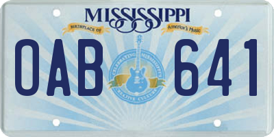 MS license plate OAB641