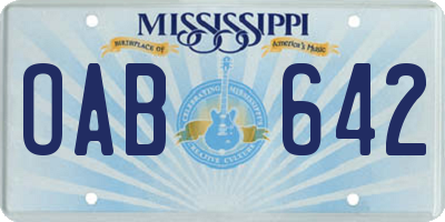 MS license plate OAB642