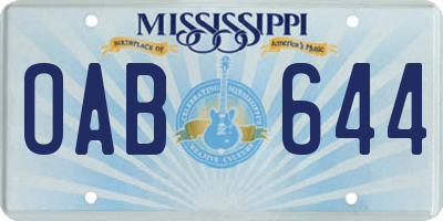 MS license plate OAB644