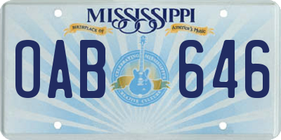 MS license plate OAB646