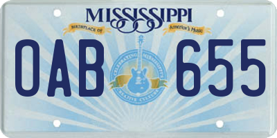 MS license plate OAB655