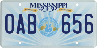 MS license plate OAB656