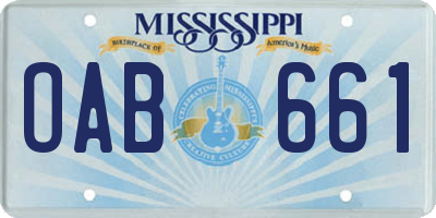 MS license plate OAB661