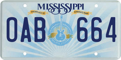 MS license plate OAB664