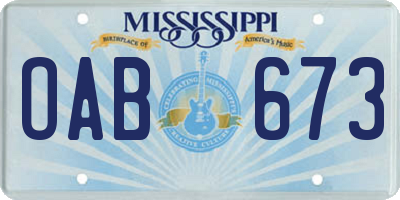 MS license plate OAB673