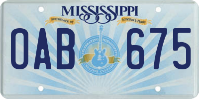 MS license plate OAB675