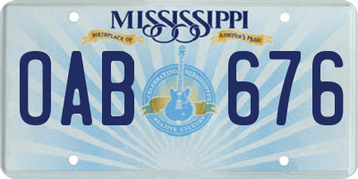MS license plate OAB676