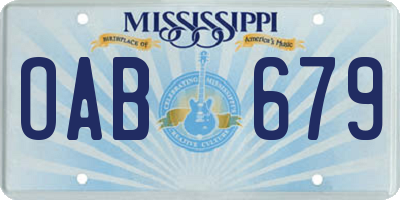 MS license plate OAB679