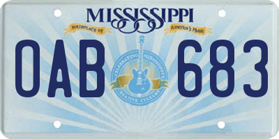 MS license plate OAB683