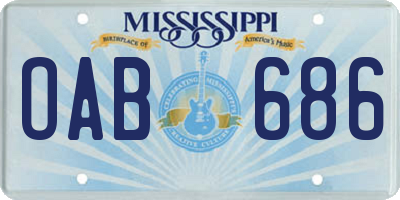 MS license plate OAB686
