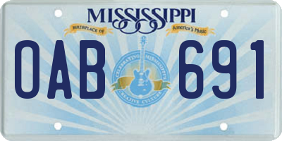 MS license plate OAB691