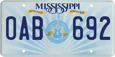 MS license plate OAB692