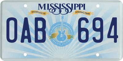 MS license plate OAB694