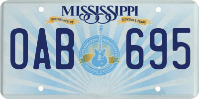 MS license plate OAB695
