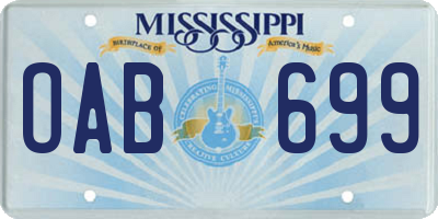 MS license plate OAB699