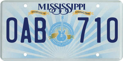 MS license plate OAB710