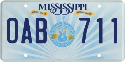 MS license plate OAB711