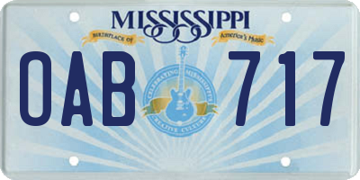 MS license plate OAB717