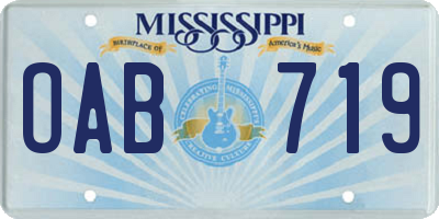 MS license plate OAB719