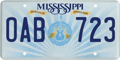 MS license plate OAB723