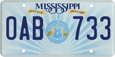MS license plate OAB733