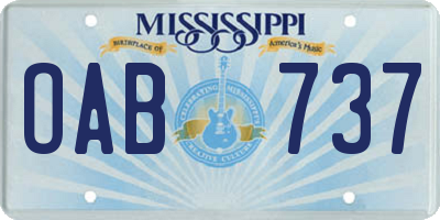 MS license plate OAB737