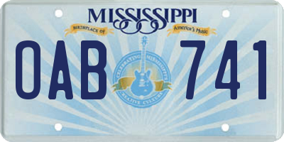 MS license plate OAB741