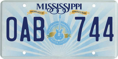 MS license plate OAB744