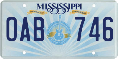 MS license plate OAB746