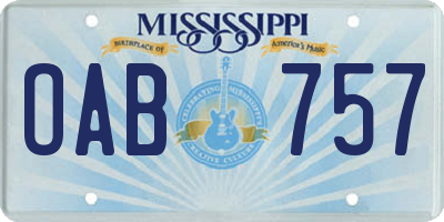 MS license plate OAB757