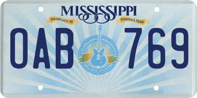 MS license plate OAB769