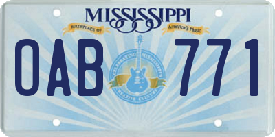 MS license plate OAB771