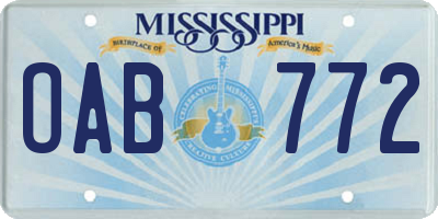 MS license plate OAB772