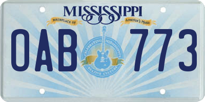 MS license plate OAB773