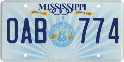 MS license plate OAB774
