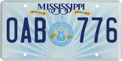 MS license plate OAB776