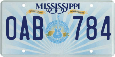 MS license plate OAB784