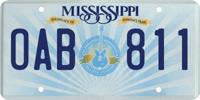 MS license plate OAB811