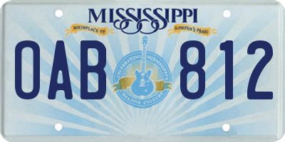 MS license plate OAB812