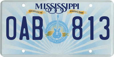 MS license plate OAB813