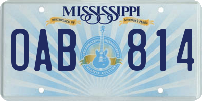 MS license plate OAB814