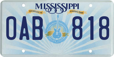 MS license plate OAB818