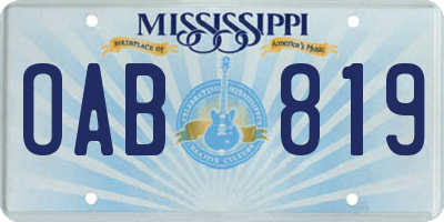 MS license plate OAB819