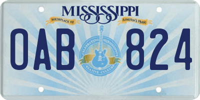 MS license plate OAB824