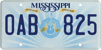 MS license plate OAB825