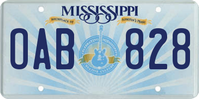 MS license plate OAB828